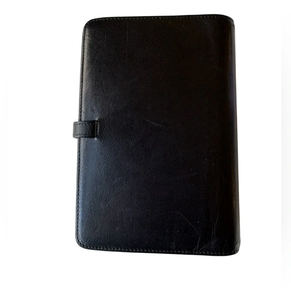 Vintage Coach Black Leather 6-Ring Agenda Planner Organizer Glove-Tanned